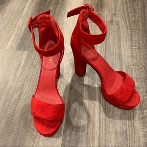Ruby Red Platform Heels